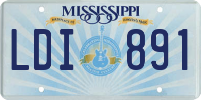 MS license plate LDI891