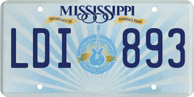 MS license plate LDI893