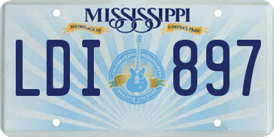 MS license plate LDI897