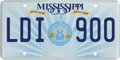 MS license plate LDI900