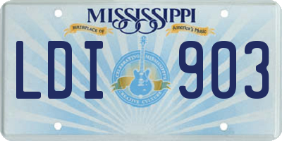 MS license plate LDI903