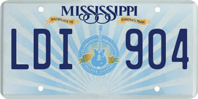 MS license plate LDI904