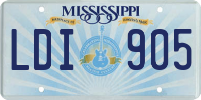 MS license plate LDI905