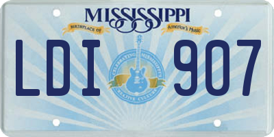 MS license plate LDI907