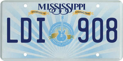 MS license plate LDI908