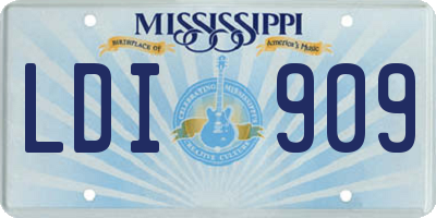 MS license plate LDI909