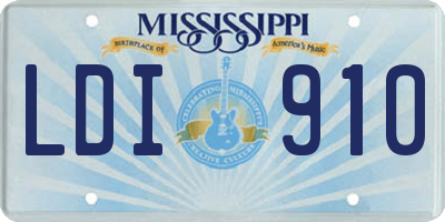 MS license plate LDI910