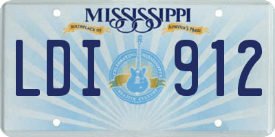 MS license plate LDI912