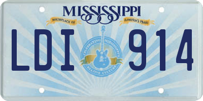 MS license plate LDI914