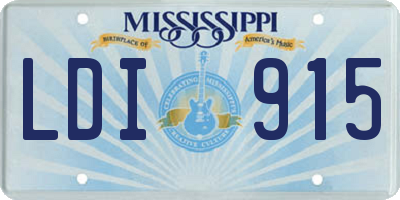 MS license plate LDI915