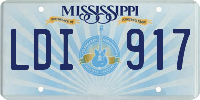 MS license plate LDI917