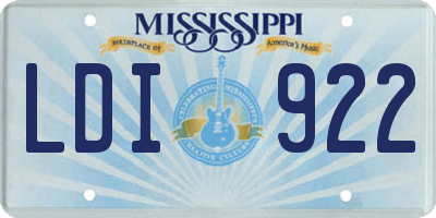 MS license plate LDI922