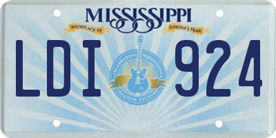 MS license plate LDI924