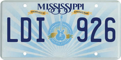 MS license plate LDI926