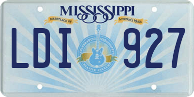 MS license plate LDI927