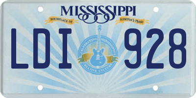 MS license plate LDI928