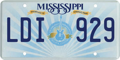MS license plate LDI929