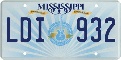 MS license plate LDI932