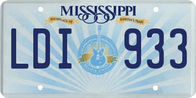 MS license plate LDI933