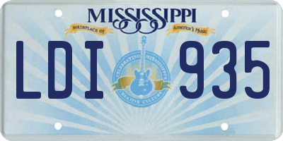 MS license plate LDI935