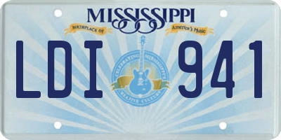 MS license plate LDI941