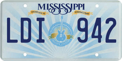 MS license plate LDI942