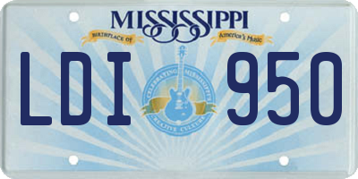 MS license plate LDI950