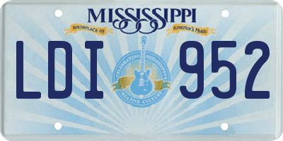 MS license plate LDI952