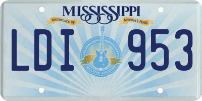 MS license plate LDI953