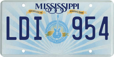 MS license plate LDI954