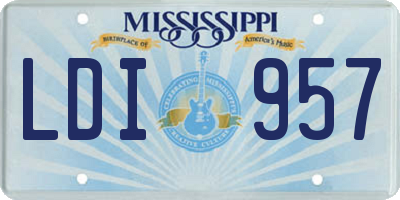 MS license plate LDI957