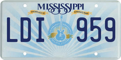 MS license plate LDI959