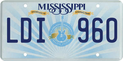MS license plate LDI960