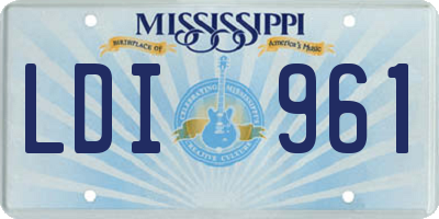 MS license plate LDI961