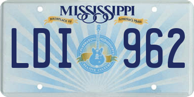MS license plate LDI962