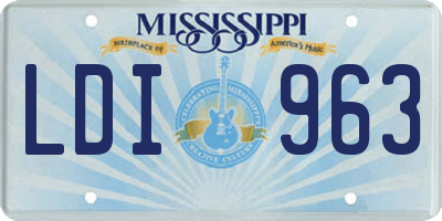MS license plate LDI963