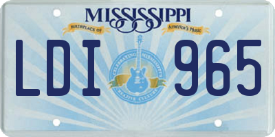 MS license plate LDI965
