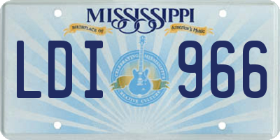 MS license plate LDI966