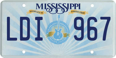 MS license plate LDI967