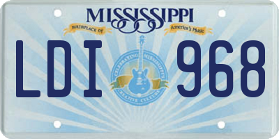 MS license plate LDI968