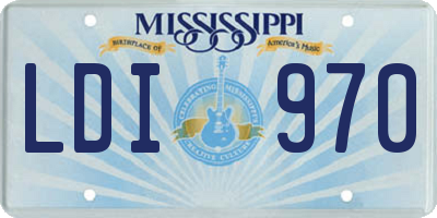 MS license plate LDI970