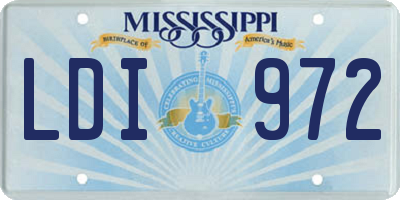 MS license plate LDI972
