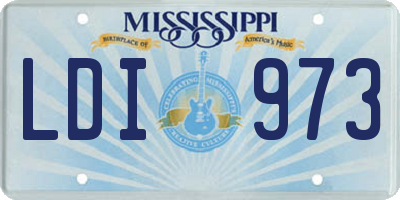 MS license plate LDI973