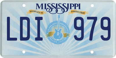 MS license plate LDI979