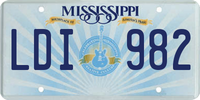 MS license plate LDI982