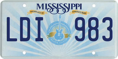 MS license plate LDI983