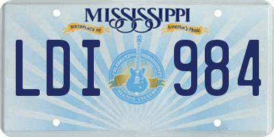 MS license plate LDI984