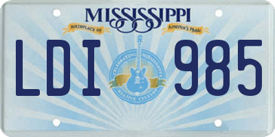 MS license plate LDI985