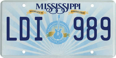 MS license plate LDI989