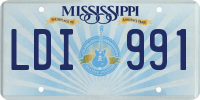 MS license plate LDI991